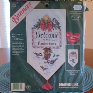 Dimensions Banners Welcome To The... Cross Stitch Kit Winter Christmas Birds